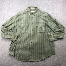 Vintage Orvis Shirt Mens XL Green Plaid Long Sleeve Outdoor Utility Button Up