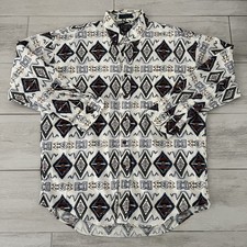 Vintage 90s Chaps Ralph Lauren Shirt Size Lrg Aztec Southwest Navajo Button Down