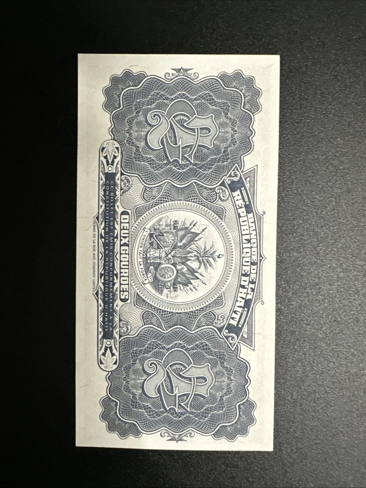 Haiti 2 Gourdes Note P-260a NÃO CIRCULADO - Imagem 2 de 2