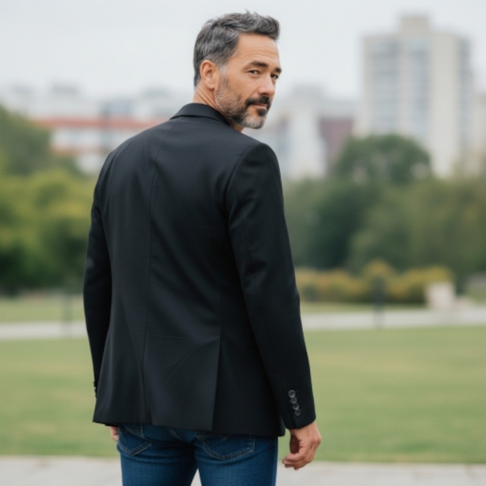 SALE EUC BOSS HUGO BOSS The James 2 Black Suit/Sport Coat Sz. 40R thumbnail 2