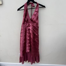 Nicholas Millington Wine Red Size 16 UK Halter Neck Sleeveless Knee / Midi Dress