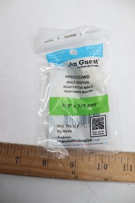 John Guest Adapter Fitting Polypropylene 3/8''Push-To-Connect x 3/8'' MIP