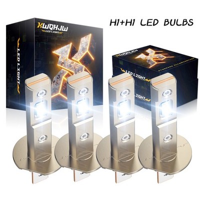 4x H1 + H1 Super Bright LED Headlight High Low Beam Combo Bulbs Kit 6000K white
