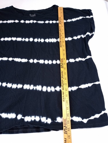 Isabel Maternity Black Tie Dye T-Shirt Size 2XL Short Cuffed Sleeve Shirred Side - Picture 13 of 15