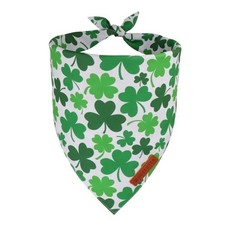 St Patricks Day Dog Bandana, Green Shamrock Puppy X-Large St Patrick Day-3
