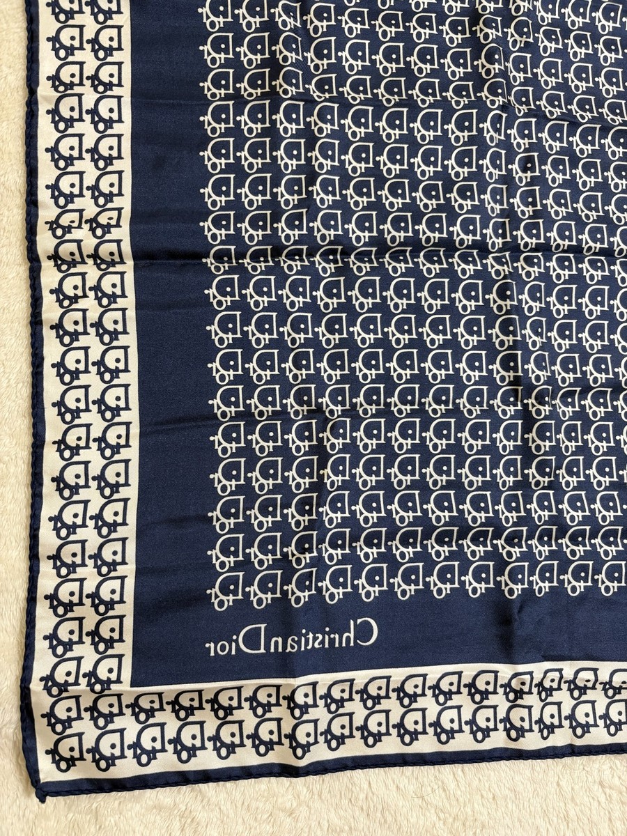 Christian Dior Silk Scarf Trotter Monogram Logo Pattern