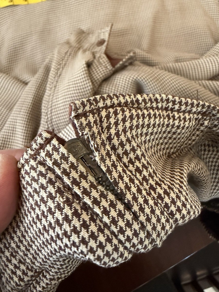 Vintage 1950s Rayon Gabardine Reversible Houndstooth Ricky Jacket