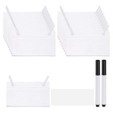 20 Pack 3.9" x 2.2" Plastic Shelf Basket Label Holders Clips with Button Lock