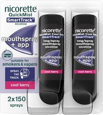 Nicorette Cool Berry Quickmist   Smarttrack Mouthspray, (2 X 150 Sprays) Smoking