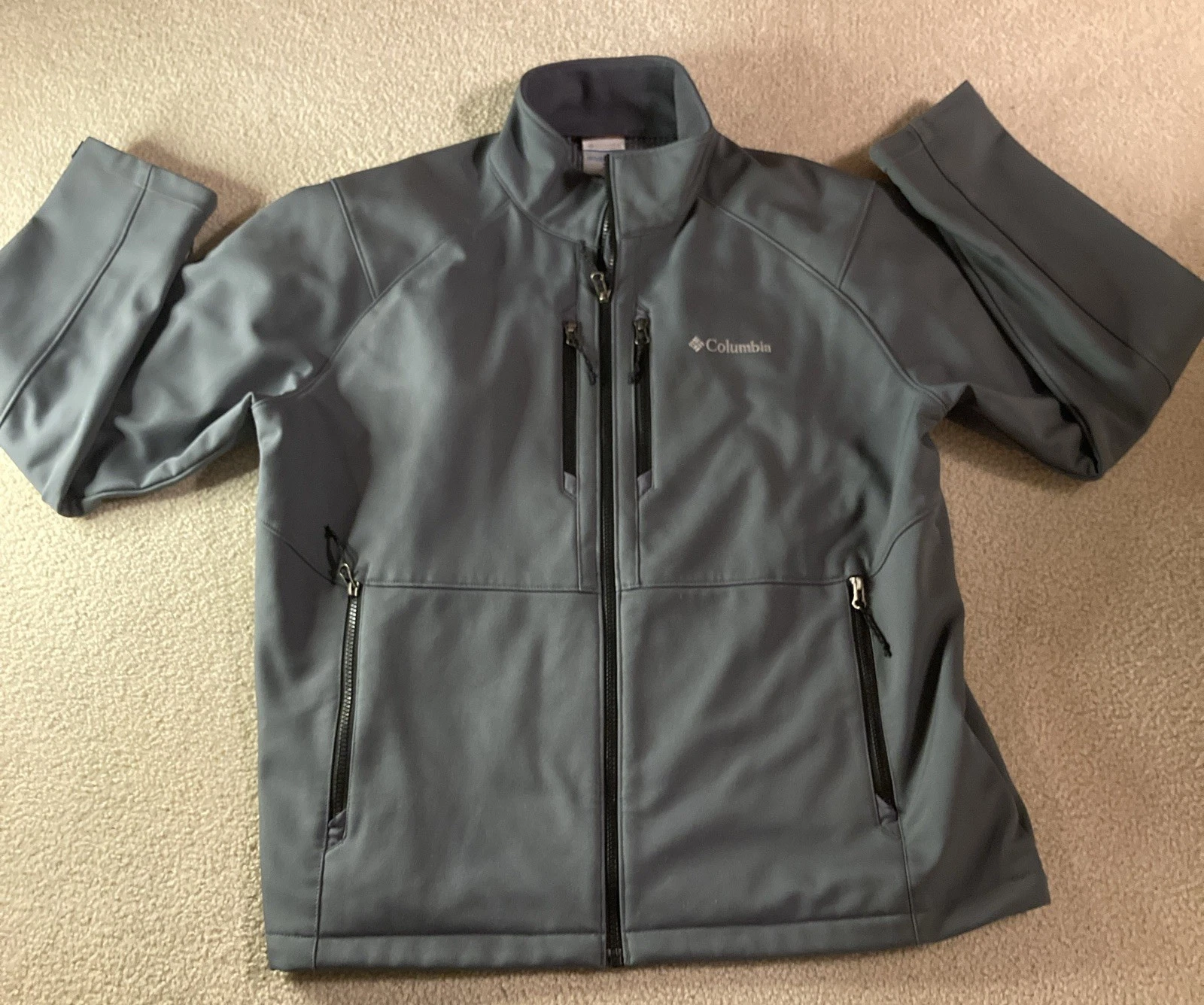 COLUMBIA Jacket Mens XL Gray Interchange Thermal Coil Multi Front Pocket