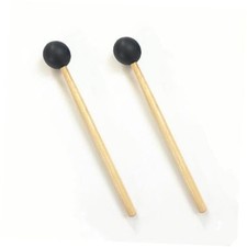 2 Pack Tuning Fork Mallet Striker with Rubber Tip Silicone Hammer with Wood