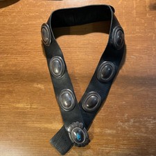Concho Belt, Navajo, Sterling Silver, Vintage, great patina, 9650
