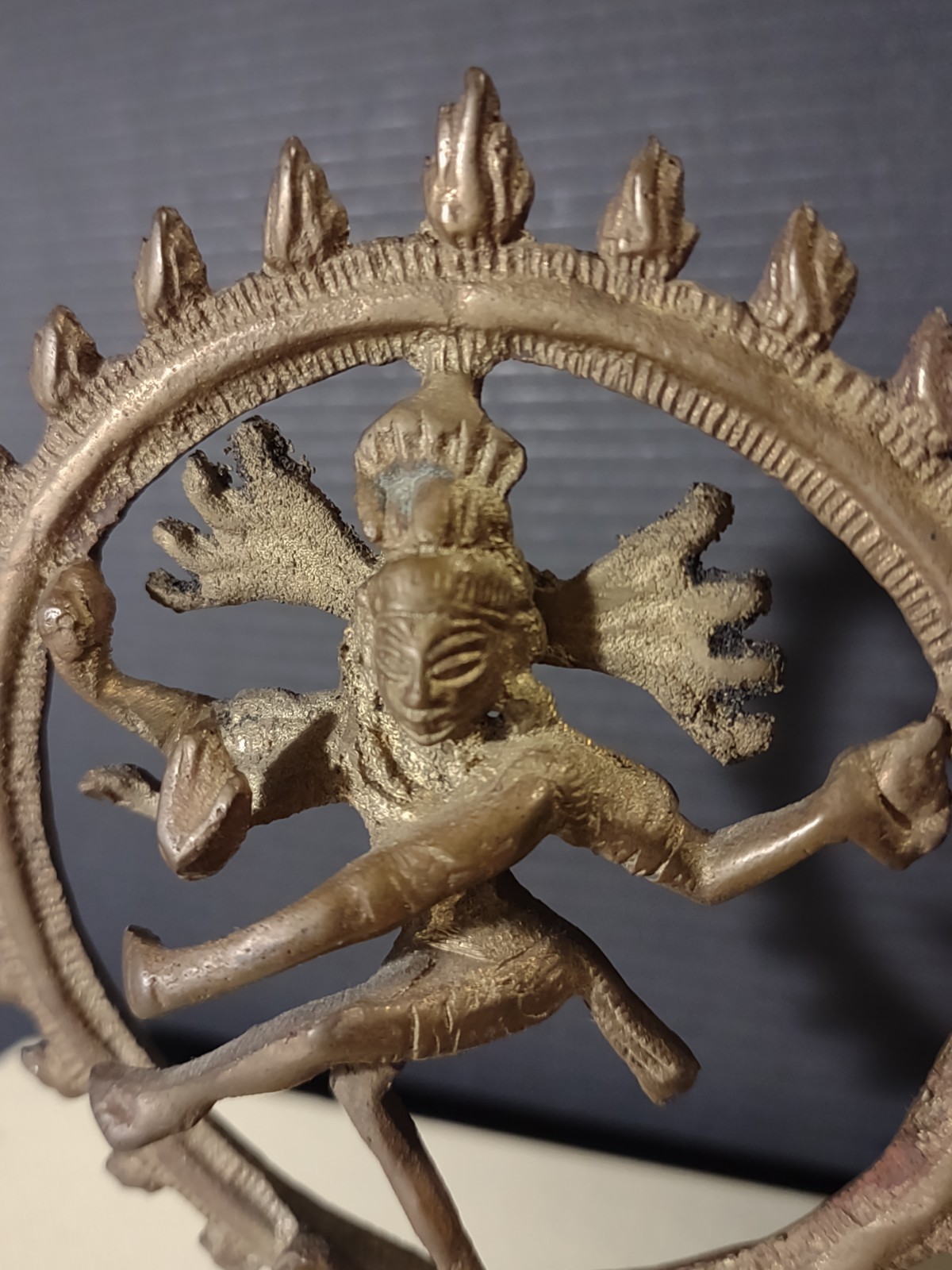 Dancing Shiva Nataraja Cosmic Dance Vintage 1960's  Brass 4.5 Inch Sculpture 