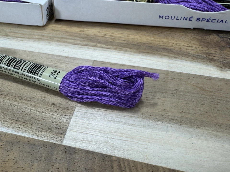 ✅ 2 Boxes ✅NEW ✅DMC 25 EMBROIDERY FLOSS ✅MOULINE ✅FRANCE ✅100% COTTON ✅#208 - Image 4 of 4