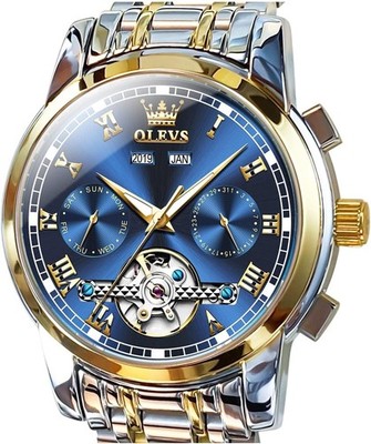 Automatik Uhr Herren Tourbillon Edelstahl Leuchtend NEU