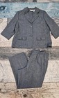 Alfred Dunner 2 Piece Pants Suit Women's Size 16 Denim Color Career Academia 