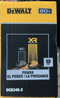 #ad DEWALT XR POWERPACK 20V Li Ion Battery Kit 4Ah amp; 8Ah Yellow DCB248 2 $109.99