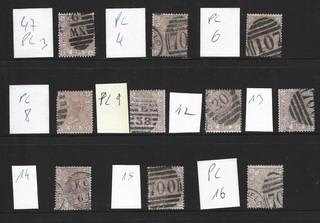 GROSSBRITANNIEN Victoria 1876 Mi: 47 Spezial Sammlung PLATTENNUMMERN
