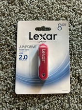 New Lexar Flash USB 2.0 Jump Drive TwistTurn 8 GB - Red
