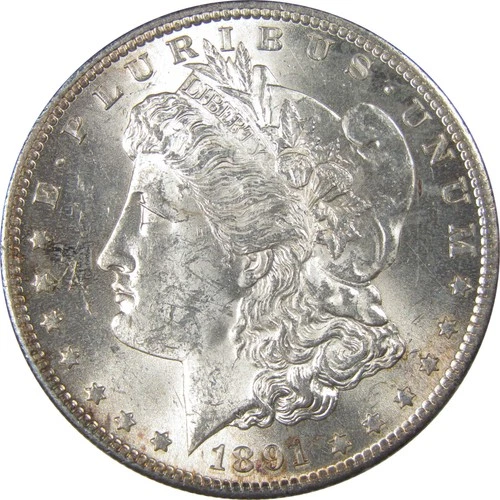 1891 S Morgan Silver Dollar Uncirculated Mint State $1 Coin SKU:I24228