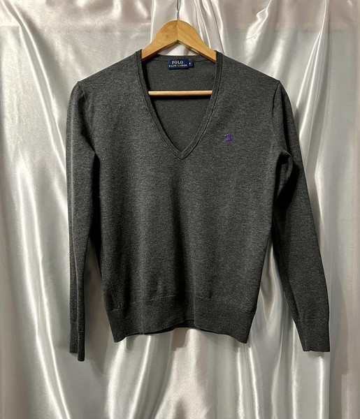 Women Polo Ralph Lauren Sweater Grey Cotton 34