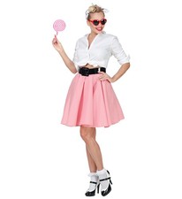 Rock'n'Roll Rock rosa Damen Kostüm 50er Jahre Rockabilly Einheitsgröße Rock Neu