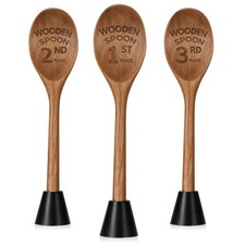 Funny Chili Cook Off Engraved Wooden Spoon Award Trophies Base 6.93 In 3 PCS