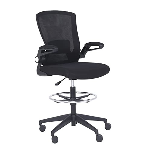 Stool Adjustable Footrest Flip-up Arms