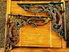 <!--F#f_0-->Antique Cast Iron Shelf Brackets Corbel Pair Victorian Scroll Salvage Bookshelf-<!--F/-->