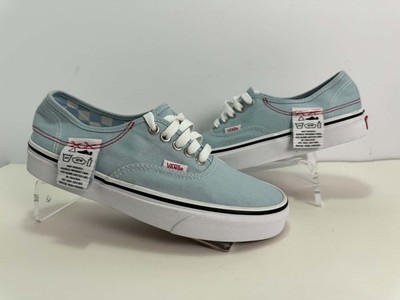 Vans Authentic Women's US 8 Light Blue Canvas Red Stitch Skate Shoes Sneakers