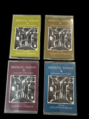 4 x Rare Augustas Kubilius Cassette Tape Lithuania Folk Songs Birzieciu Danos