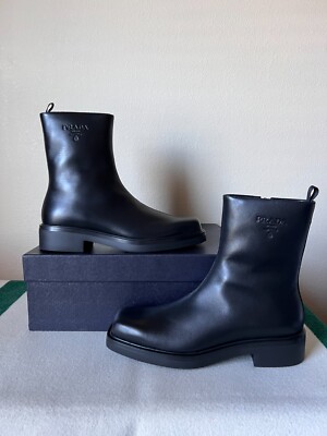靴 PRADA leather square toe boots Prada Leather Square-Toe Tall Moto Boots - Bergdorf Goodman