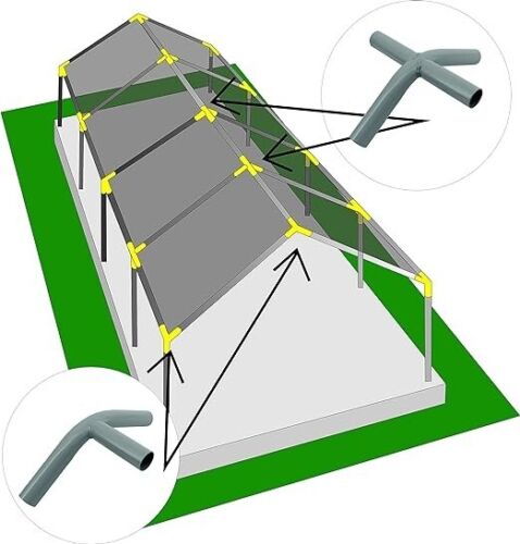 Kit de dosel de marco de 8 patas de tono alto de alta resistencia 1-3/8" SIN postes/tubos SIN ALMOHADILLAS PARA PIES - Imagen 3 de 14