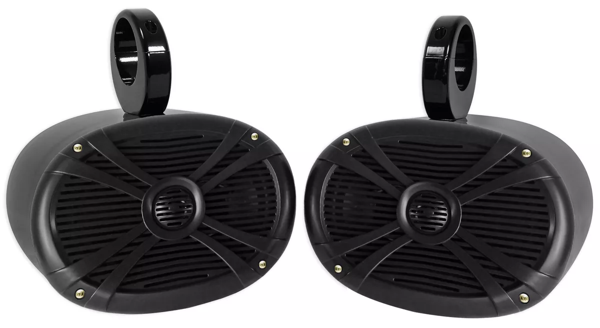 Pair Rockville 6x9 1000w Waterproof Marine Boat Tower Wakeboard Speakers  Black 613815968122