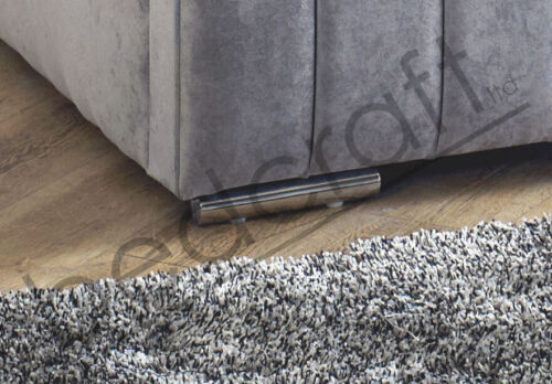 Panel Bed Frame Plush Velvet Upholstered Double king size-Gaslift storage option - Picture 3 of 10