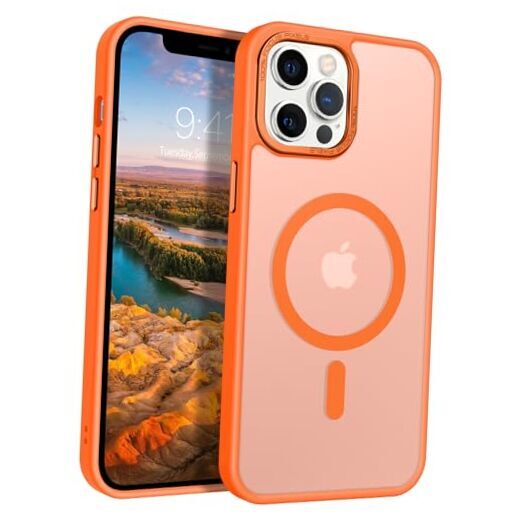 Magnetic for iPhone 12 Pro Max Case, [Compatible with Magsafe] Slim Fit Orange