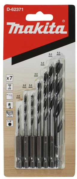 Makita Holzbohrer-Set 7tlg 1/4 D-62371