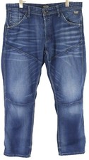 JACK & JONES Loose Fit / Boxy Jeans Men's W38/L32 Whiskers Button Fly Blue
