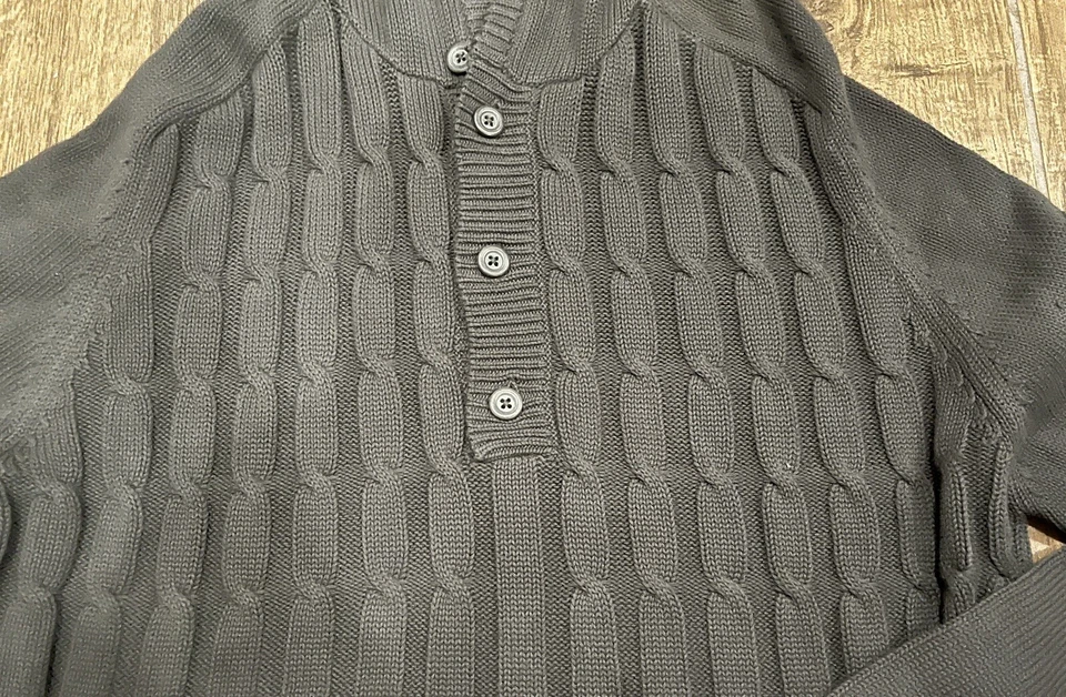 Suéter Pullover Henley Manga Larga Tejido Gris Jonava 7 Diamantes con Capucha Mediano Foto 2 de 4