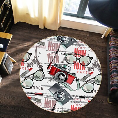 3D New York Glasses Camera ZHUA256 Game Non Slip Rug Mat Photo Carpet Amy