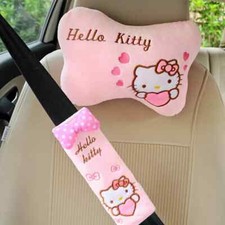 Hello Kitty My Melody Car Headrest Neck Pillow Seat Belt Cover Lumbar Support