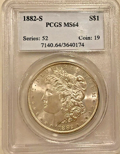 1882-S Morgan Silver Dollar PCGS MS-64