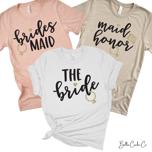 Bride Maid of Honor Bridesmaid Shirts 