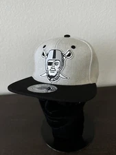 RAIDERS Las Vegas Oakland LA Helmet Logo Gray & Black Adult Snapback Hat NEW