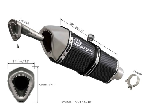 Exhaust for Suzuki DL 1000 V-STROM 2014-2020 GRmoto Muffler Carbon - Picture 4 of 5