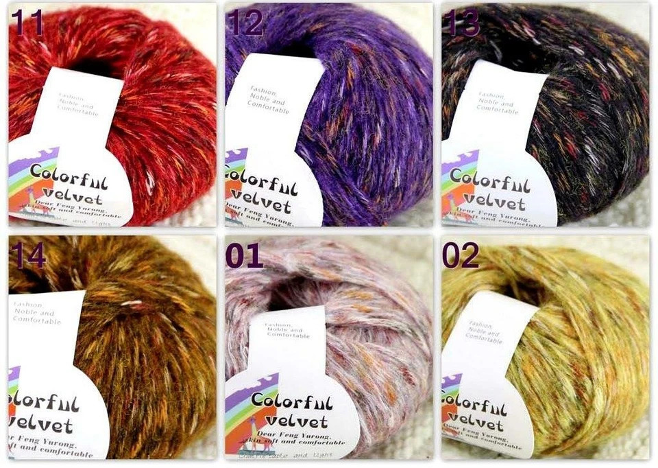 Sale New 1BallsX50g Fluffy Soft Colorful Velvet Shawls Hand Knit Crochet Yarn - Image 3 of 4