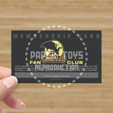 GARGOYLES FAN CLUB MEMBERSHIP CARD