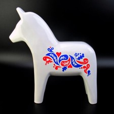 VINTAGE Keramik Figur Dala-Pferd Vinterfest IKEA Sweden Pottery Figurine 1990s