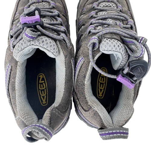 KEEN Alamosa Hiking Trail Boots Boys Size 12 Gray Waterproof Bungee Closure - Picture 3 of 8