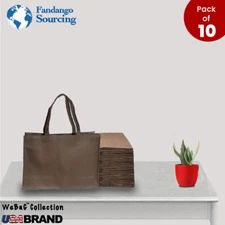 10 Brown Shopping Tote Bags Eco Friendly Reusable Recyclable Gift Promo Bag